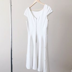 Banana Republic White A-Line, Cap Sleeve Dress
